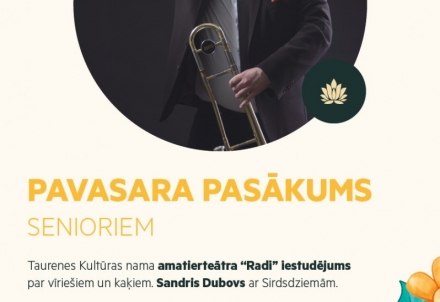 Pavasara pasākums senioriem Dzērbenes Tautas namā