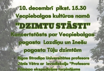 "Dzimtu stāsti" Vecpiebalgas Kultūras namā
