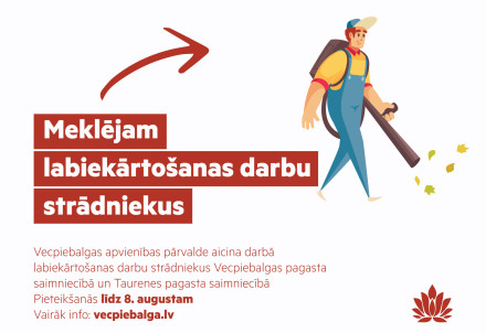 Aicinām darbā labiekārtošanas darbu strādnieku Vecpiebalgas pagastā