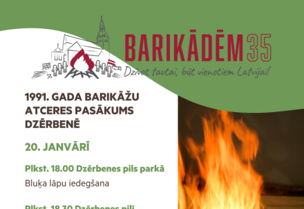 1991. gada barikāžu atceres pasākums Dzērbenē