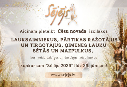 Izsludināts Zemkopības ministrijas konkurss lauksaimniekiem un pārtikas ražotājiem "Sējējs 2026"